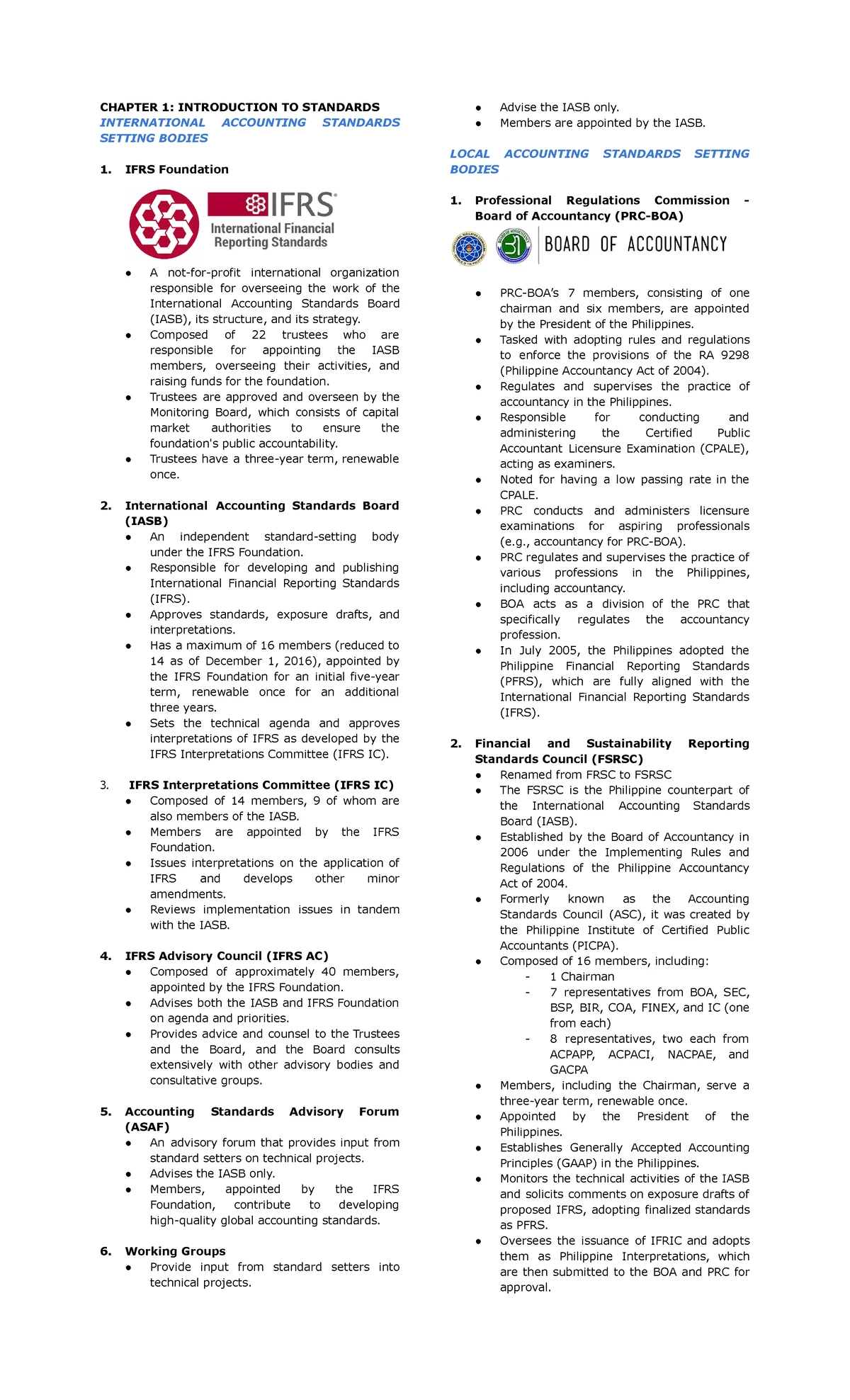 CFAS Notes: Chapter 2 - Conceptual Framework Overview - Studocu