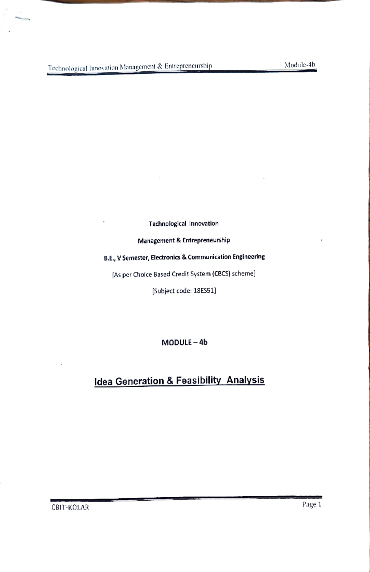 Module 4B - Idea Generation & Feasibility Analysis in Tech Innovation ...