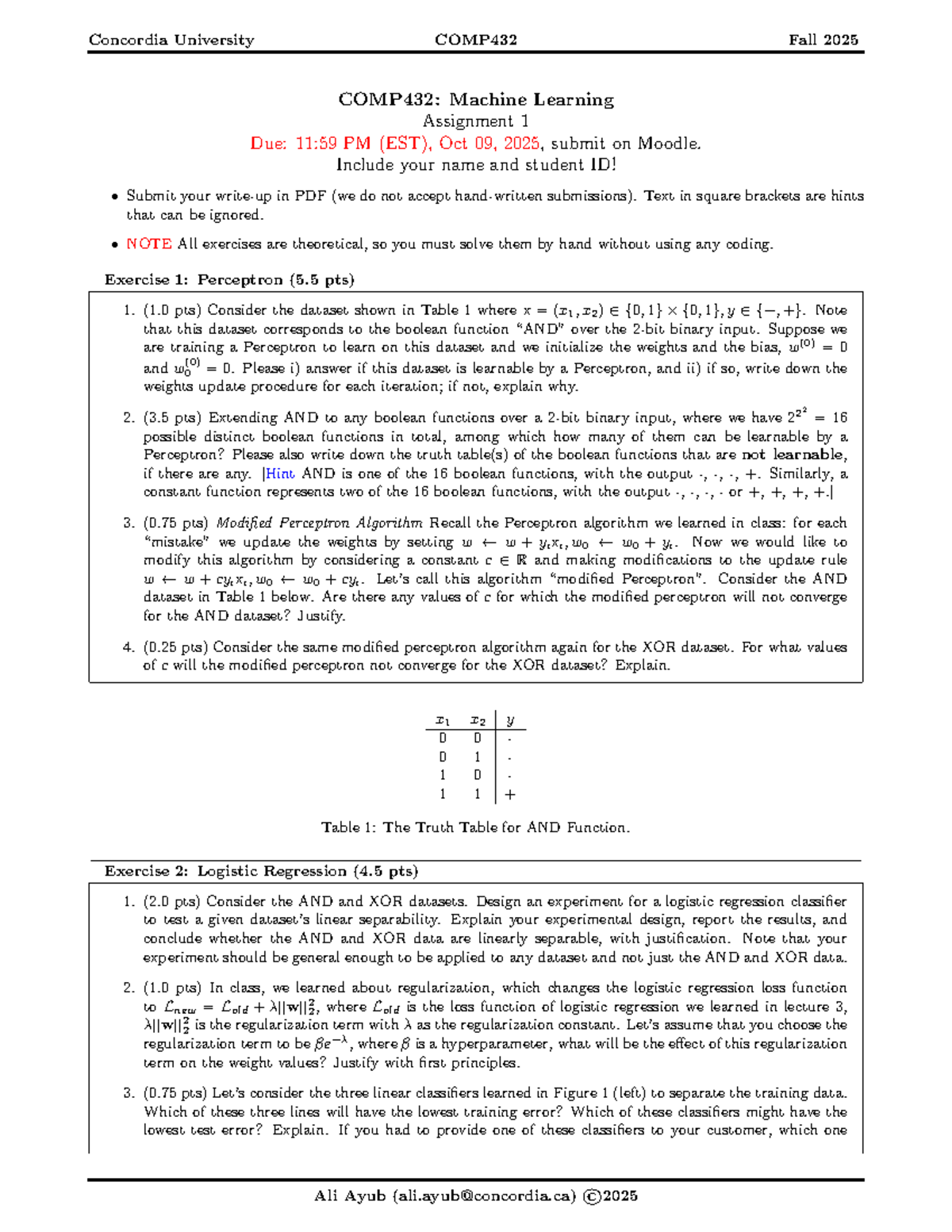 COMP432 Fall 2025: Machine Learning Assignment 1 Guidelines - Studocu