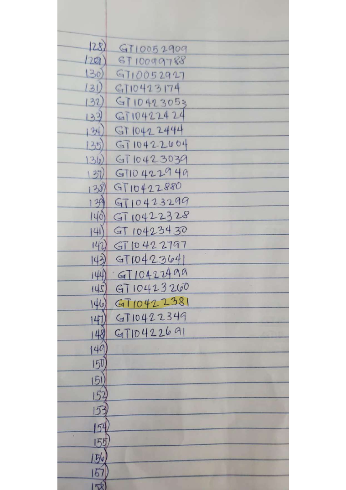 GT Tutorial Work: Comprehensive List of GT Codes and Tests - Studocu