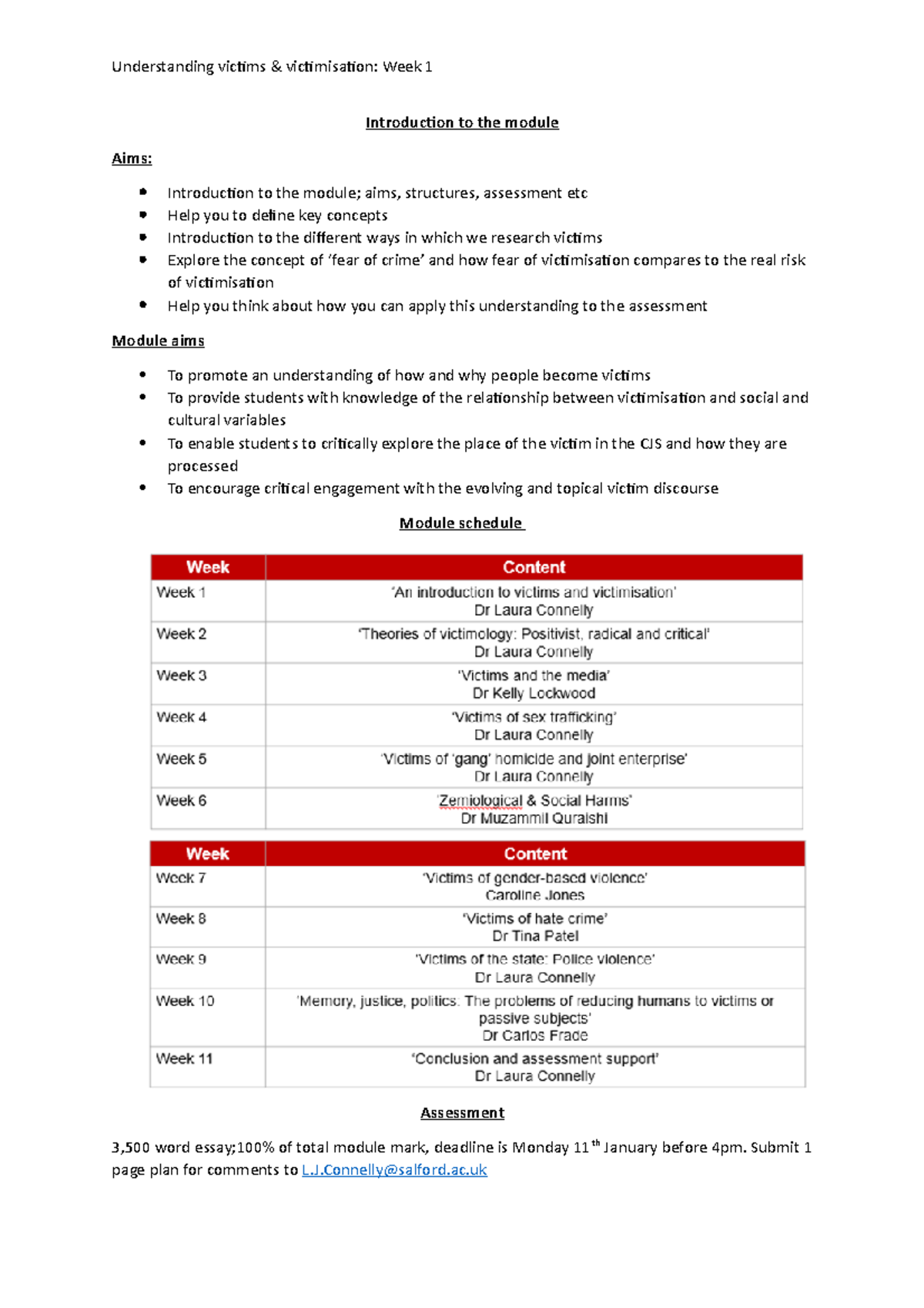 Introduction to Victimisation: Week 1 Overview & Key Concepts - Studocu