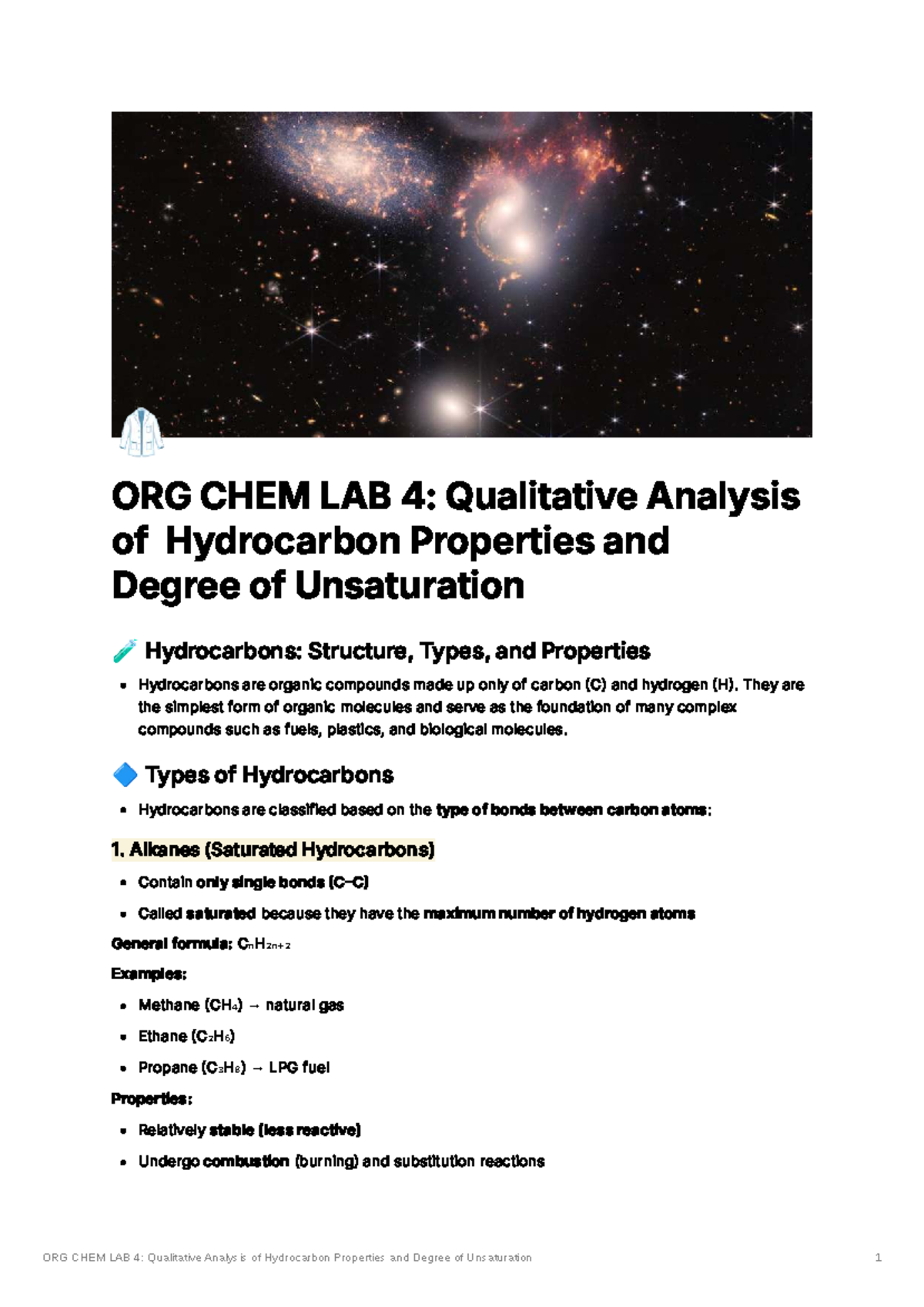 ORG CHEM LAB 4: Qualitative Analysis of Hydrocarbon Properties - Studocu