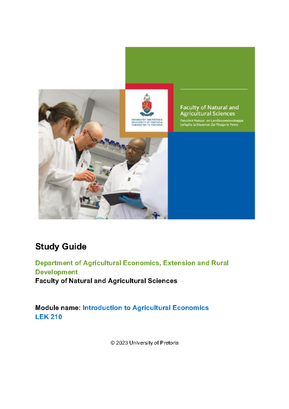 LEK 210 Introduction to Agricultural Economics Study Guide 2023 Studocu