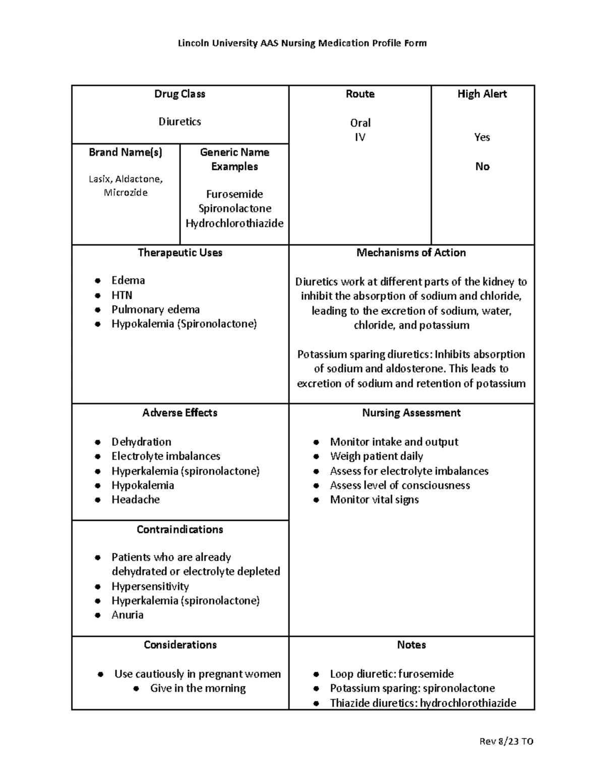 Patient Medication Profile Week 1 - Franco (LN U-2020) - Studocu