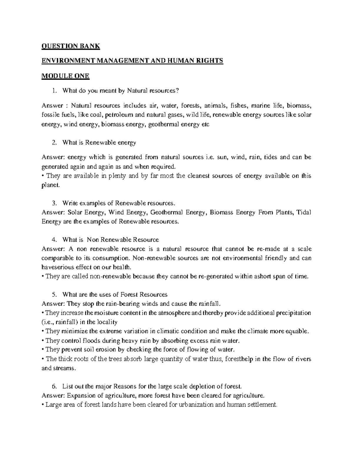 EMHR - Environmental Management & Human Rights Lecture Notes - Studocu