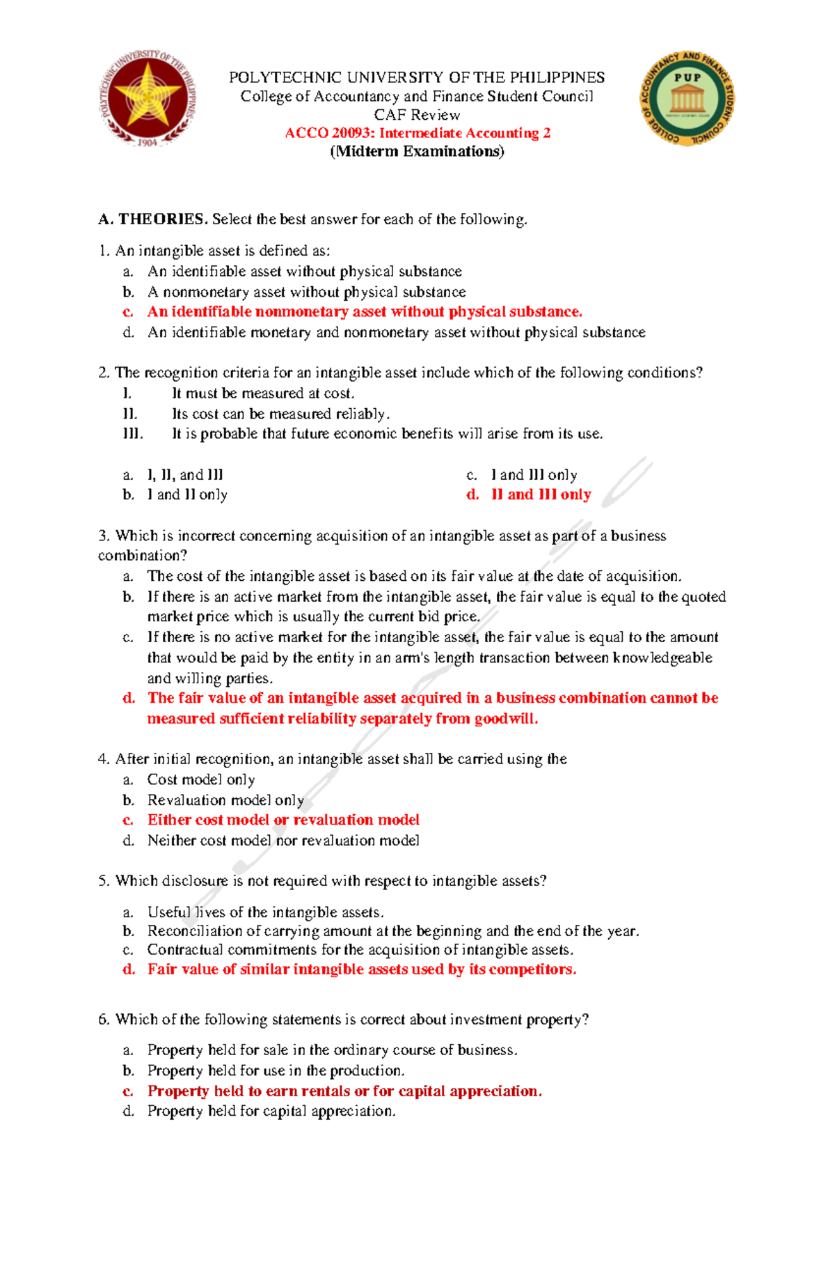 ACCO 20093: Intermediate Accounting 2 Midterm Exam Review Guide - Studocu