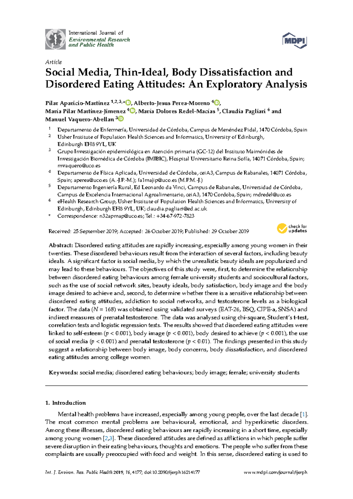 Social Media, Thin-Ideal, Body - International Journal of Environmental ...
