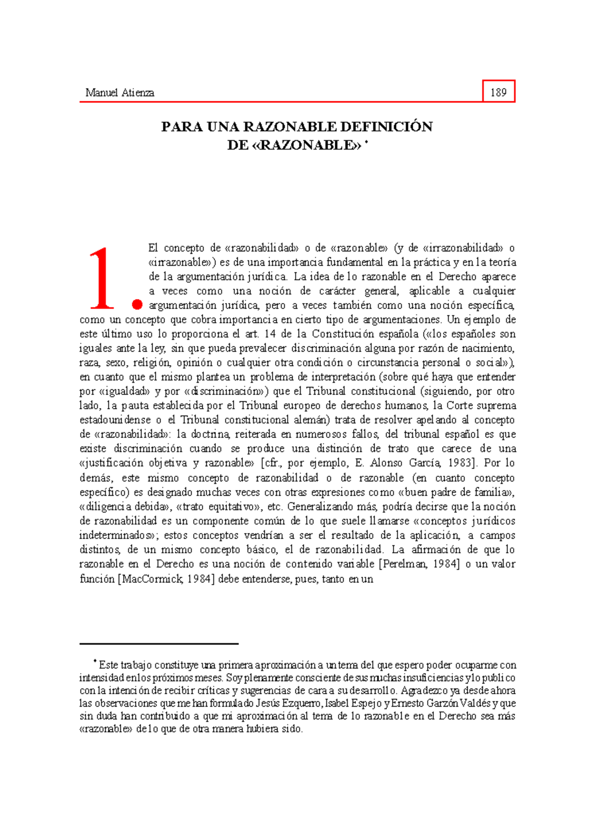 Definición Razonable de 