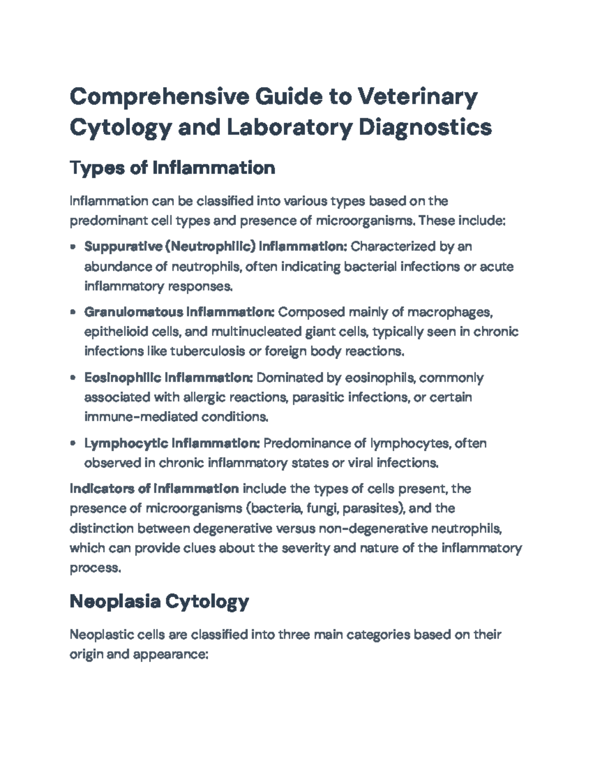 Comprehensive Guide to Veterinary Cytology & Lab Diagnostics - Studocu