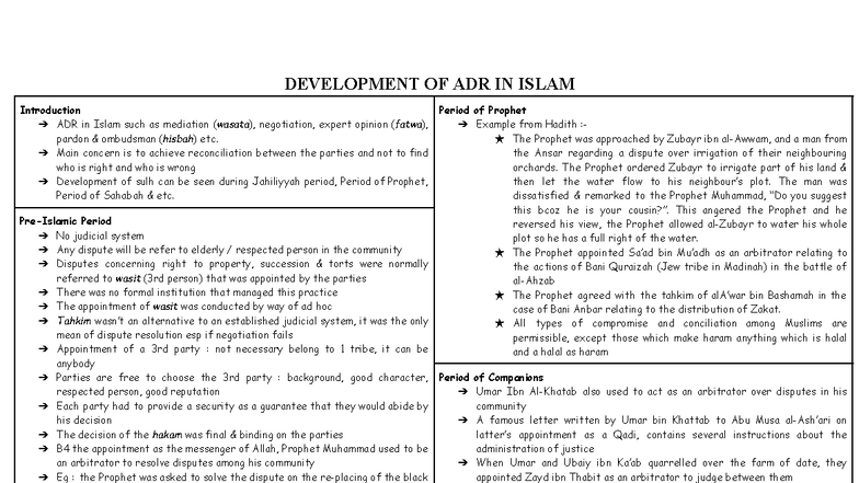 Development of ADR in Islam: Historical Perspectives and Practices ...
