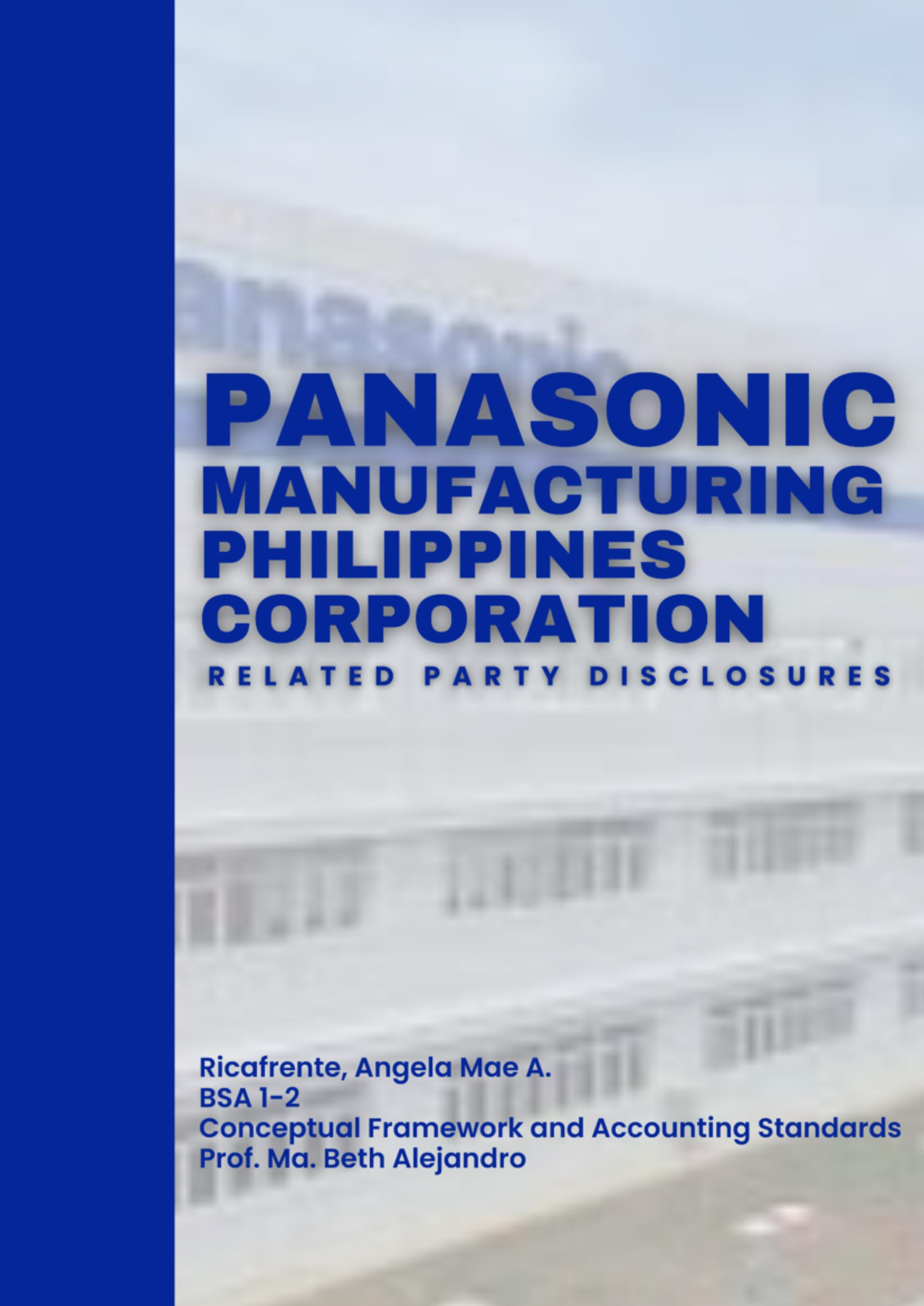 PMPC Related Party Disclosures Ricafrente - INTRODUCTION: Panasonic ...