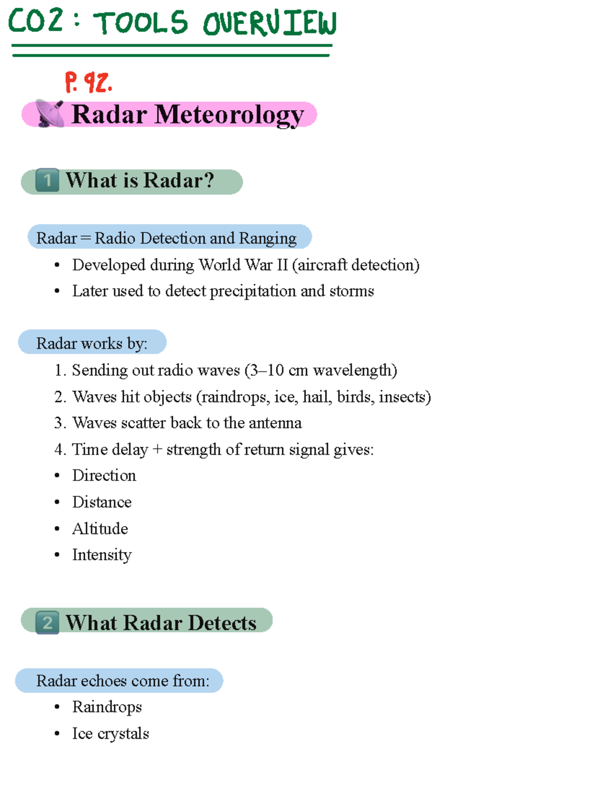 GEO C02 - Radar Meteorology Class Notes and Overview - Studocu