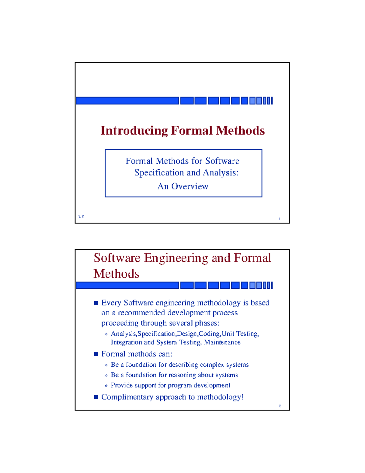 Formal Methods in Computer Science: An Overview for Students - Studocu