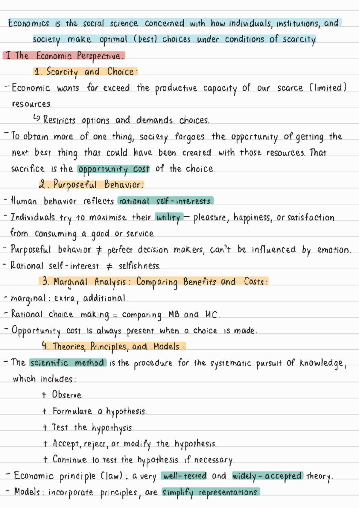 Chapter 1: Limits, Alternatives, and Choices in Economics (Econ 101 ...