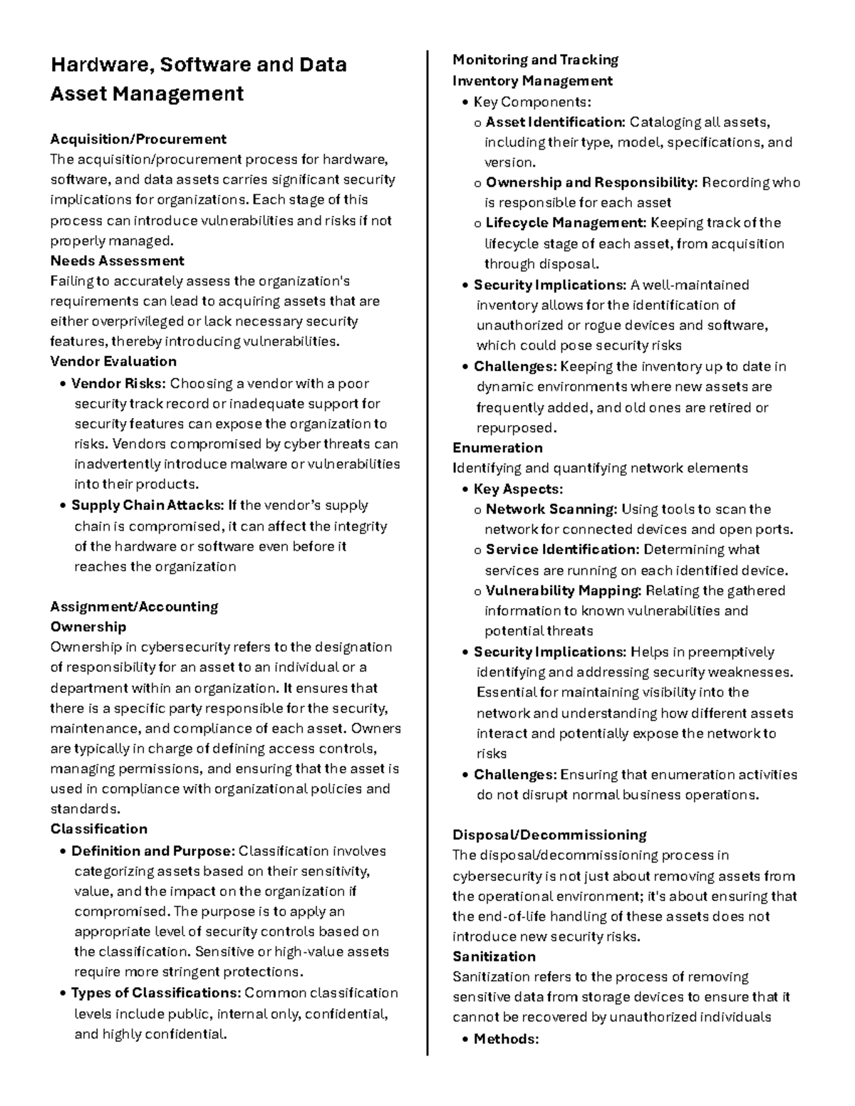 12. Hardware, Software and Assets Management - Hardware, Software and ...