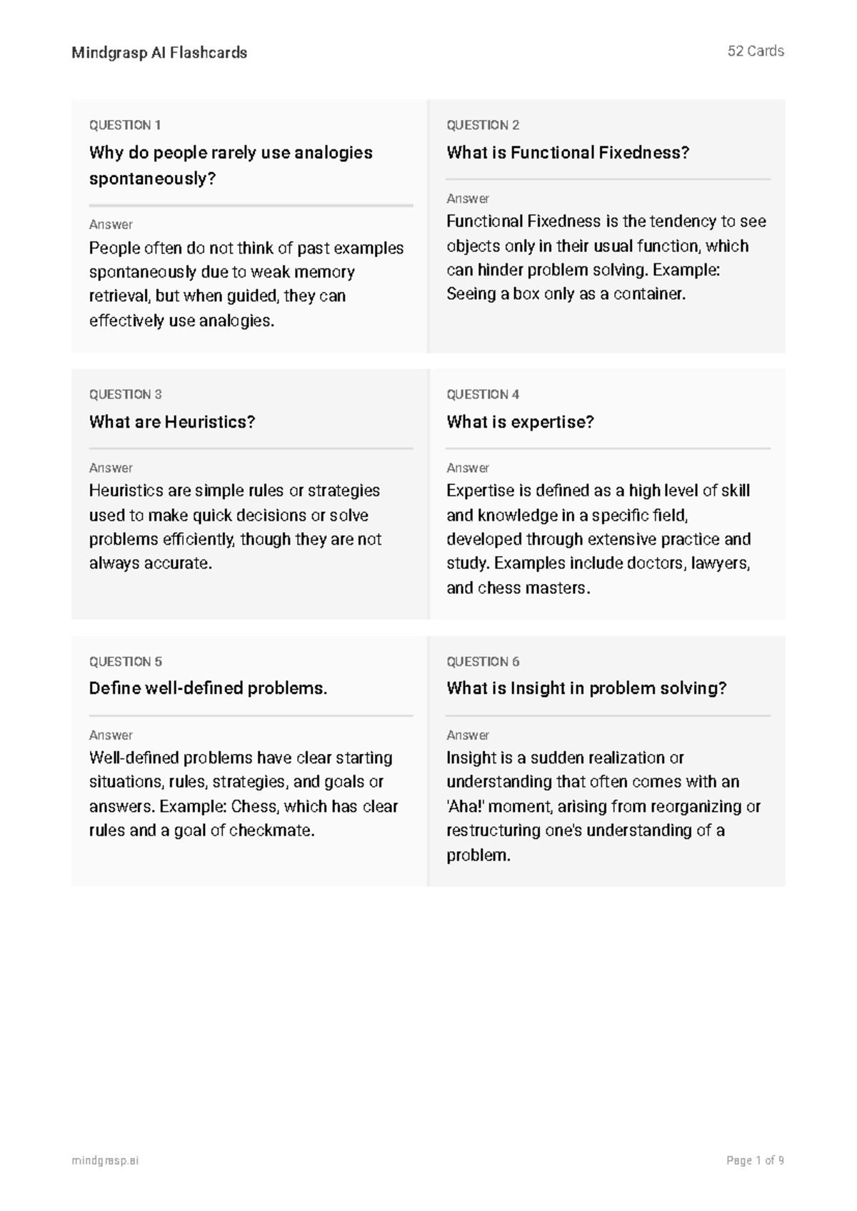 Mindgrasp AI Flashcards: Key Concepts in Problem Solving (Chap 12 ...