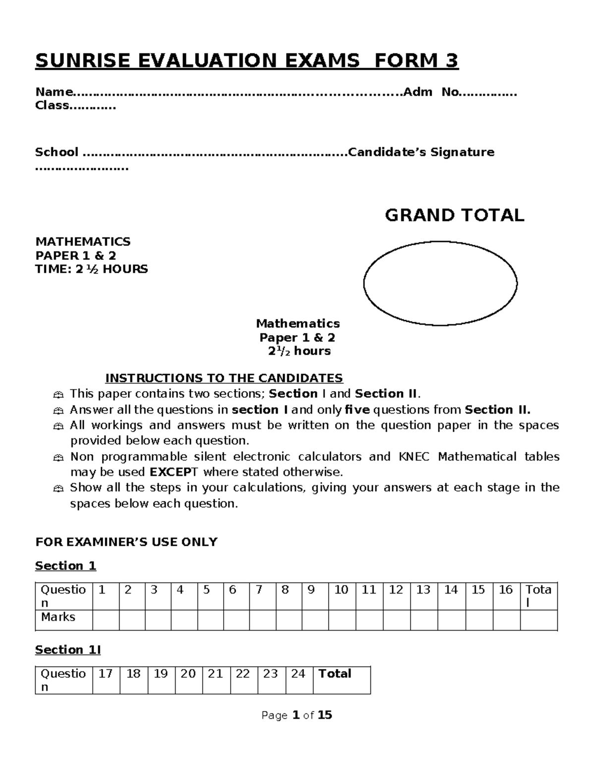 121 F3 Mathematics Final Exam Questions and Answers - Studocu