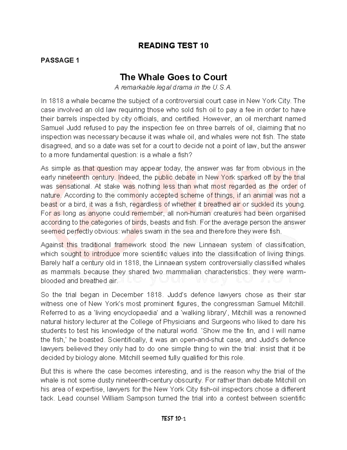 Reading TEST 10 - Passage Analysis and Questions - Studocu