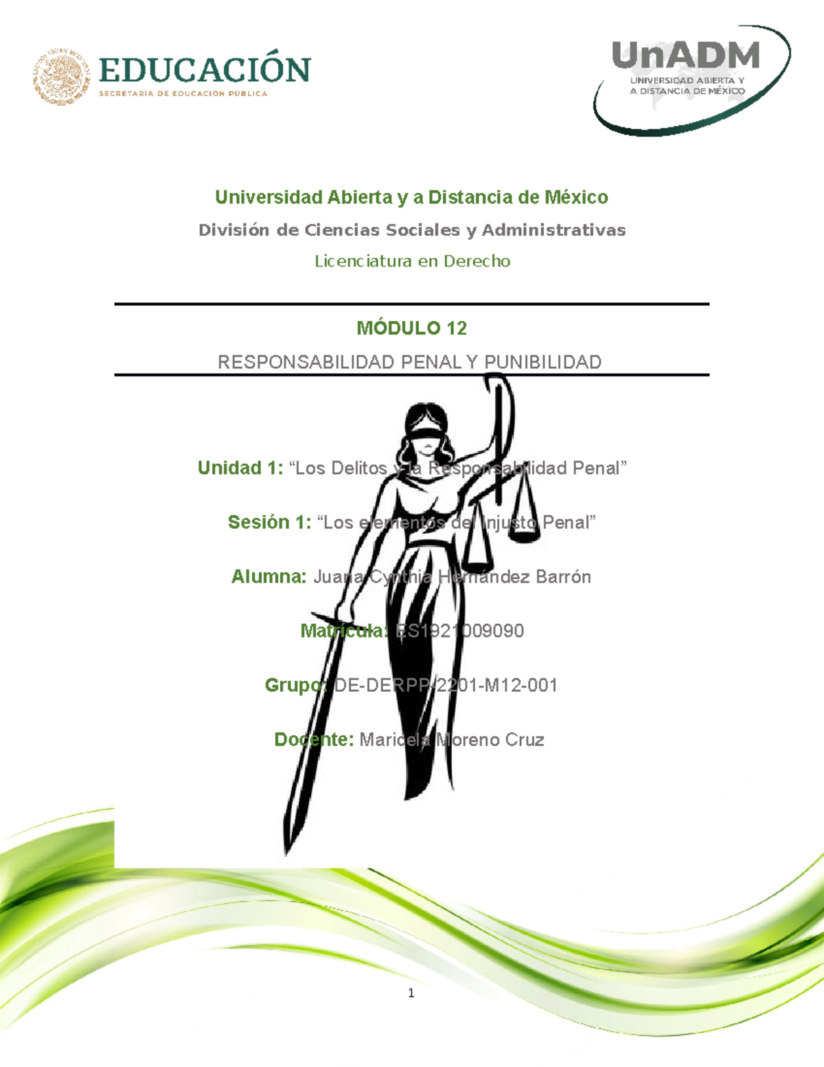 M12 U1 S1 JUHB - responsabilidad penal y punibilidad - Universidad ...