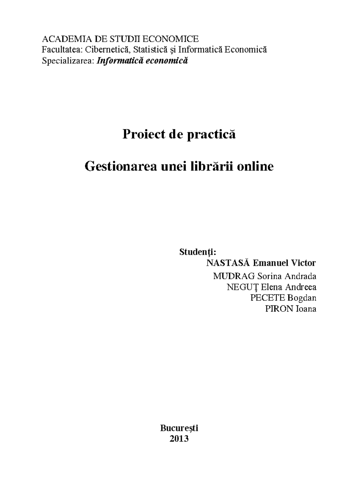 Proiect-Practica-1: Gestionarea unei Librării Online - Detalii și ...