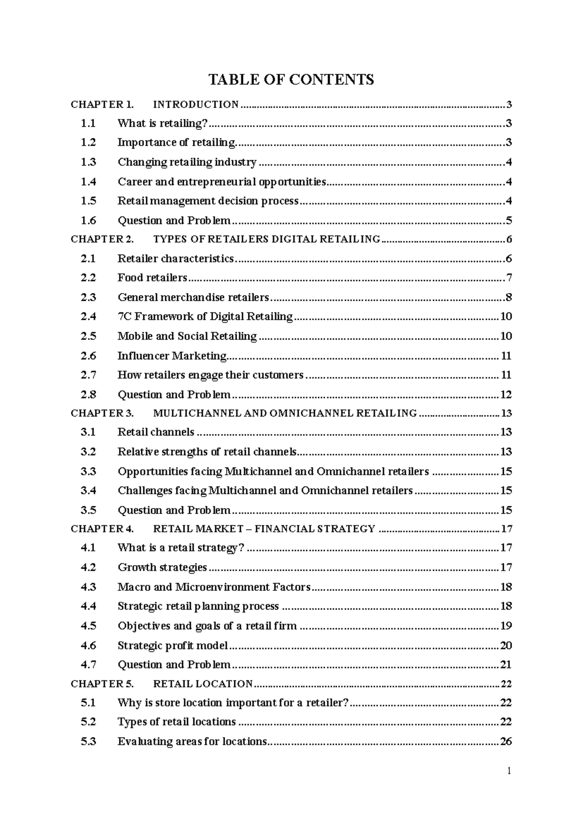 Retailing Concepts and Strategies: Final Exam Notes (Course Code ...