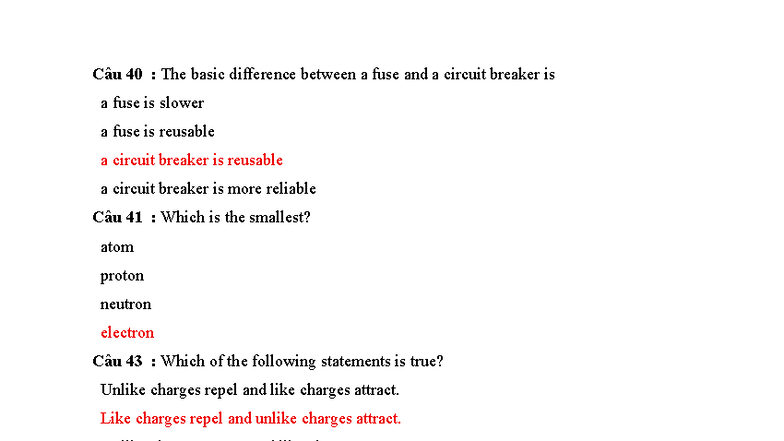 Multiple Choice Questions for Electrical Engineering (EE 101) - Studocu