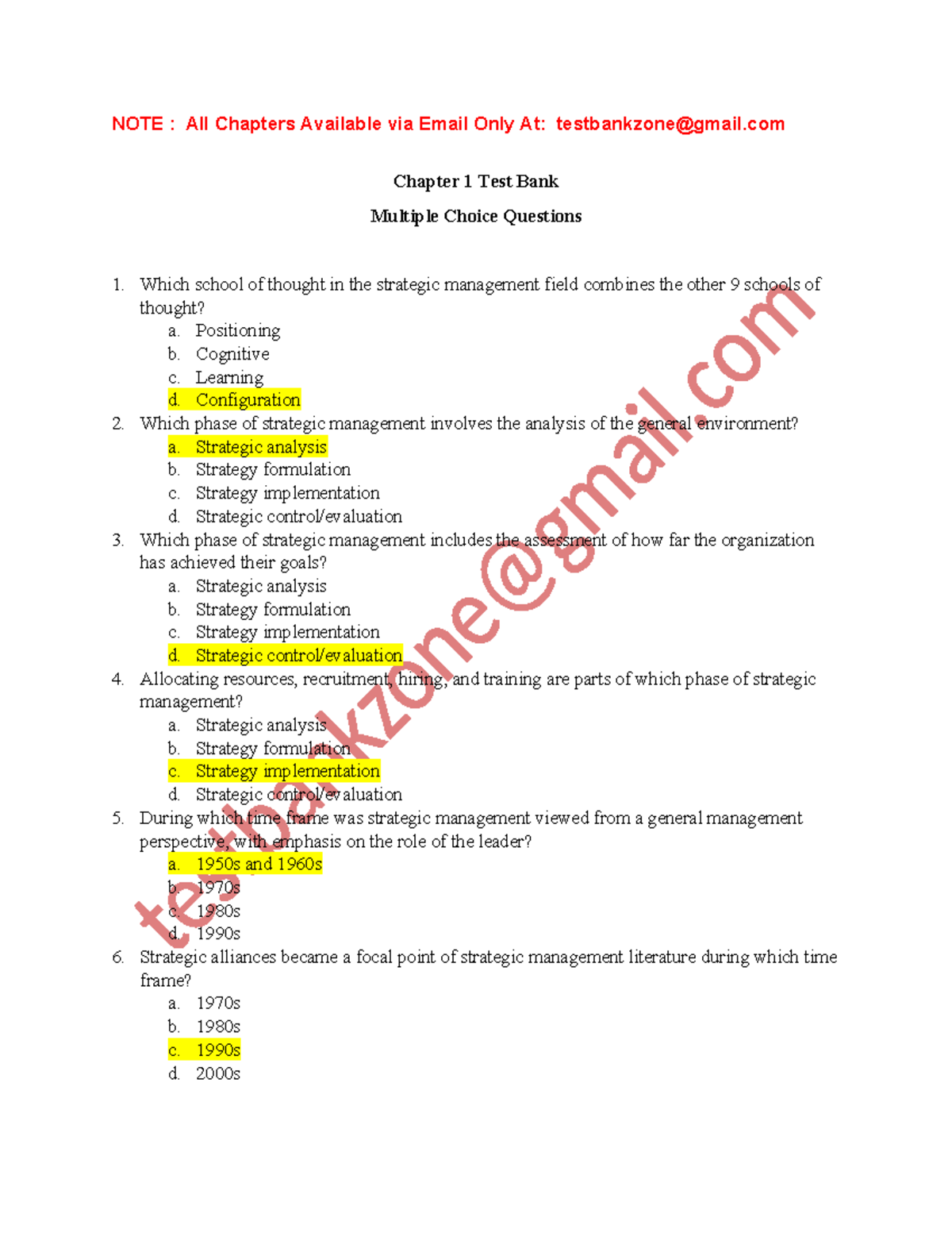 Strategic Management for Hospitality and Tourism 2nd Edition Test Bank ...