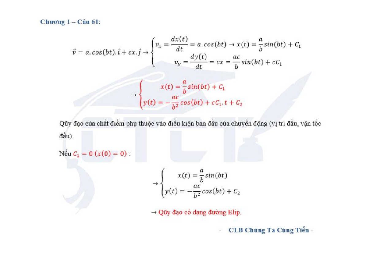 CTCT - CHƯƠNG 1 - VẬT LÝ 1 - Bài Tập và Giải Thích Chuyên Động - Studocu