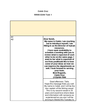 VFM1Task1 - passed grammarly - VFM1 Task A. Workforce Planning 1. Our ...