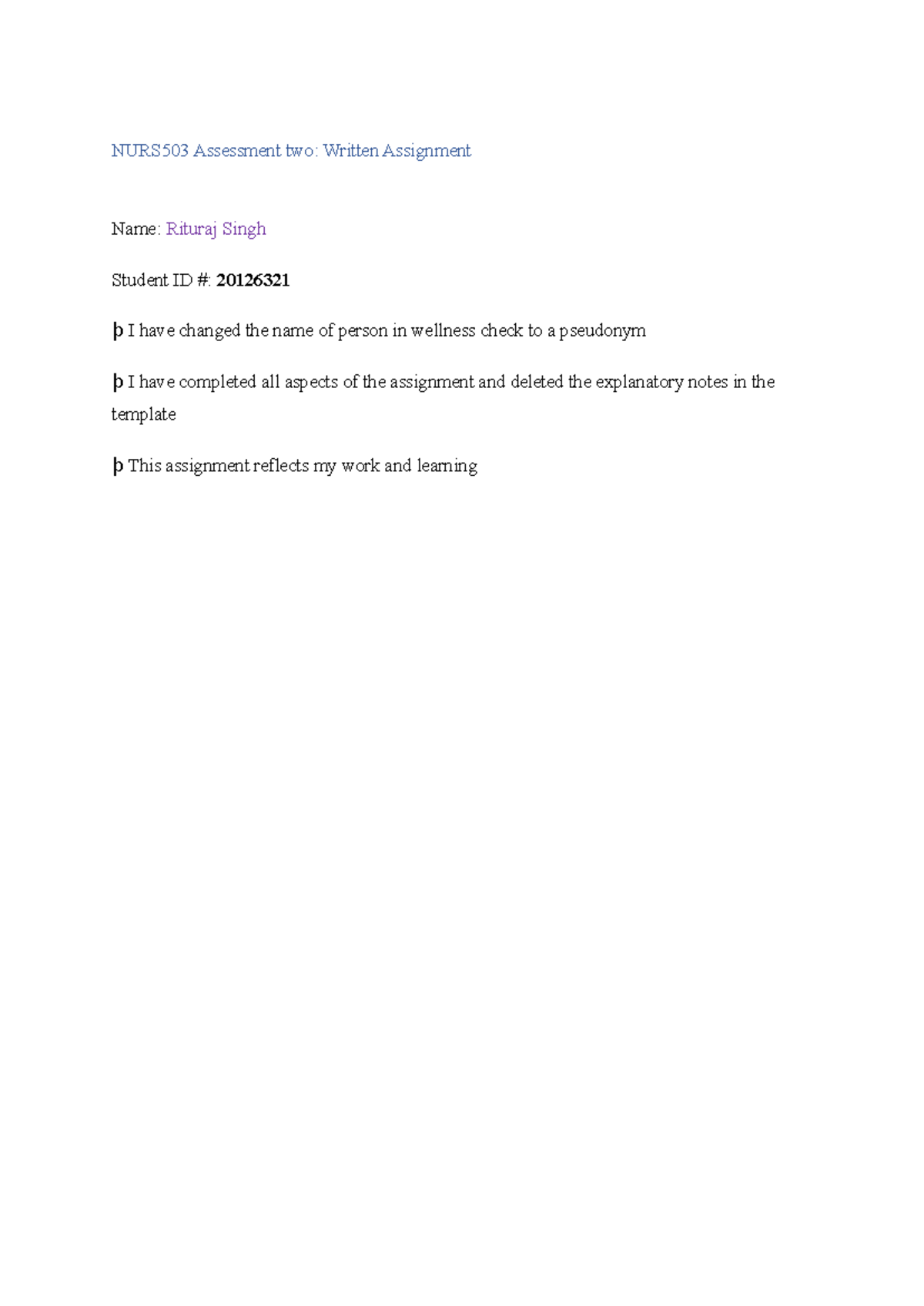 NURS503 Assessment 2: Role of Nursing in Health Equity and EBP - Studocu