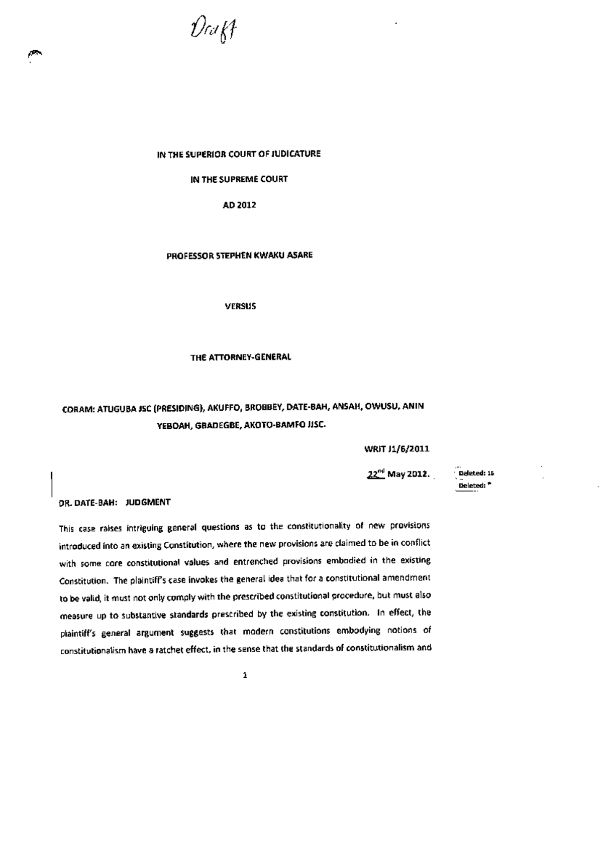 Asare - Analysis of DATE-BAH Judgment on Dual Citizenship - Studocu