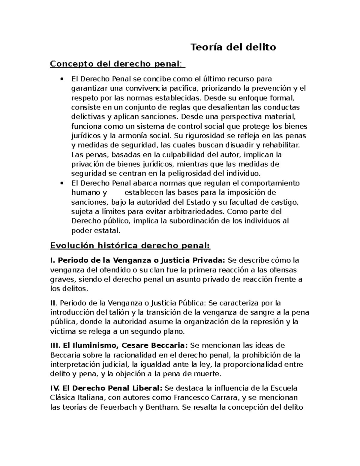 Resumen sobre la Teoría del Delito en Derecho Penal - Studocu