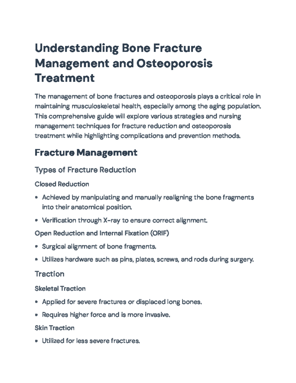 Management of Bone Fractures & Osteoporosis Treatment Guide ...