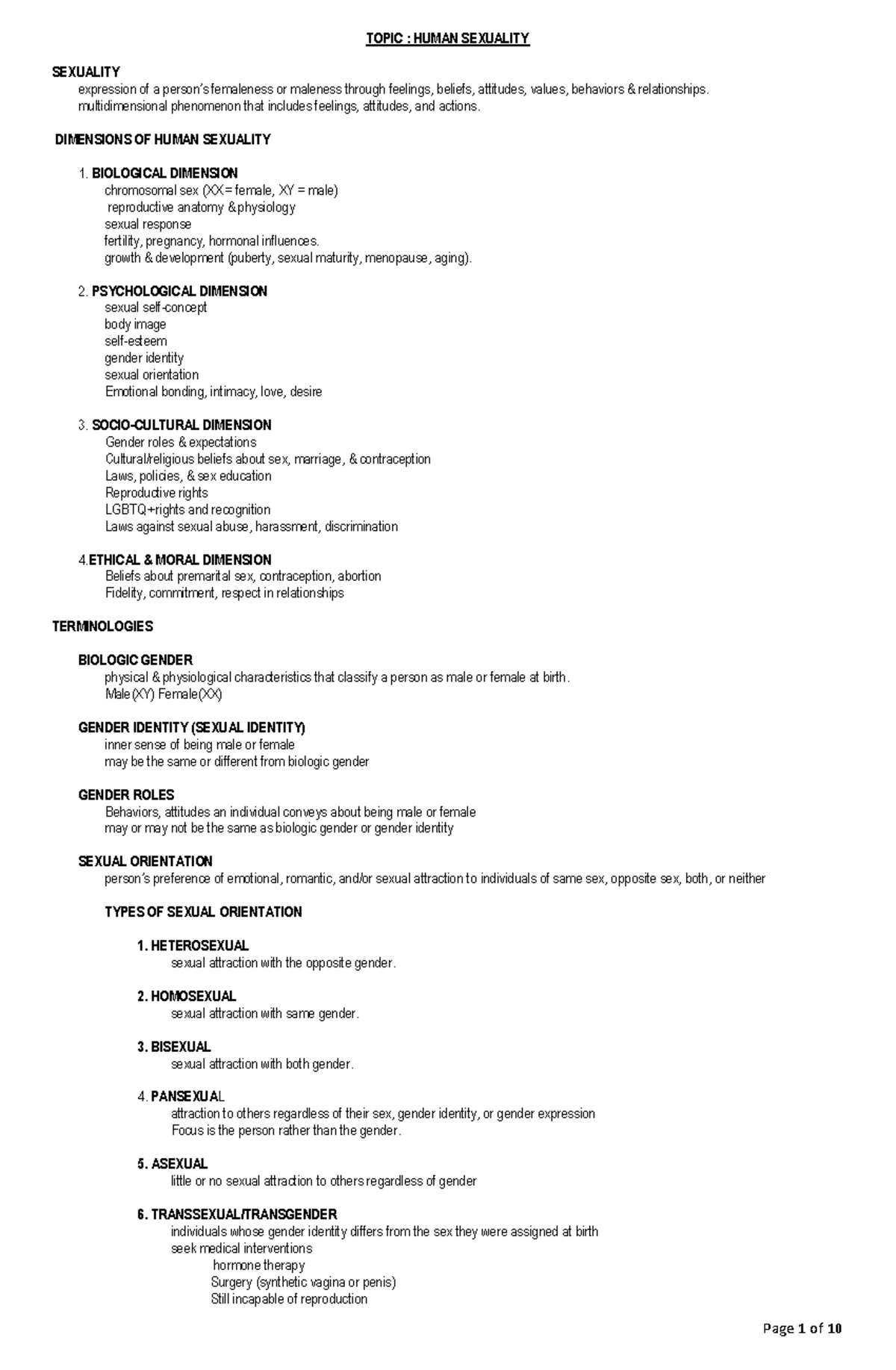 HUMAN SEXUALITY: Understanding Dimensions, Responses & Family Planning ...