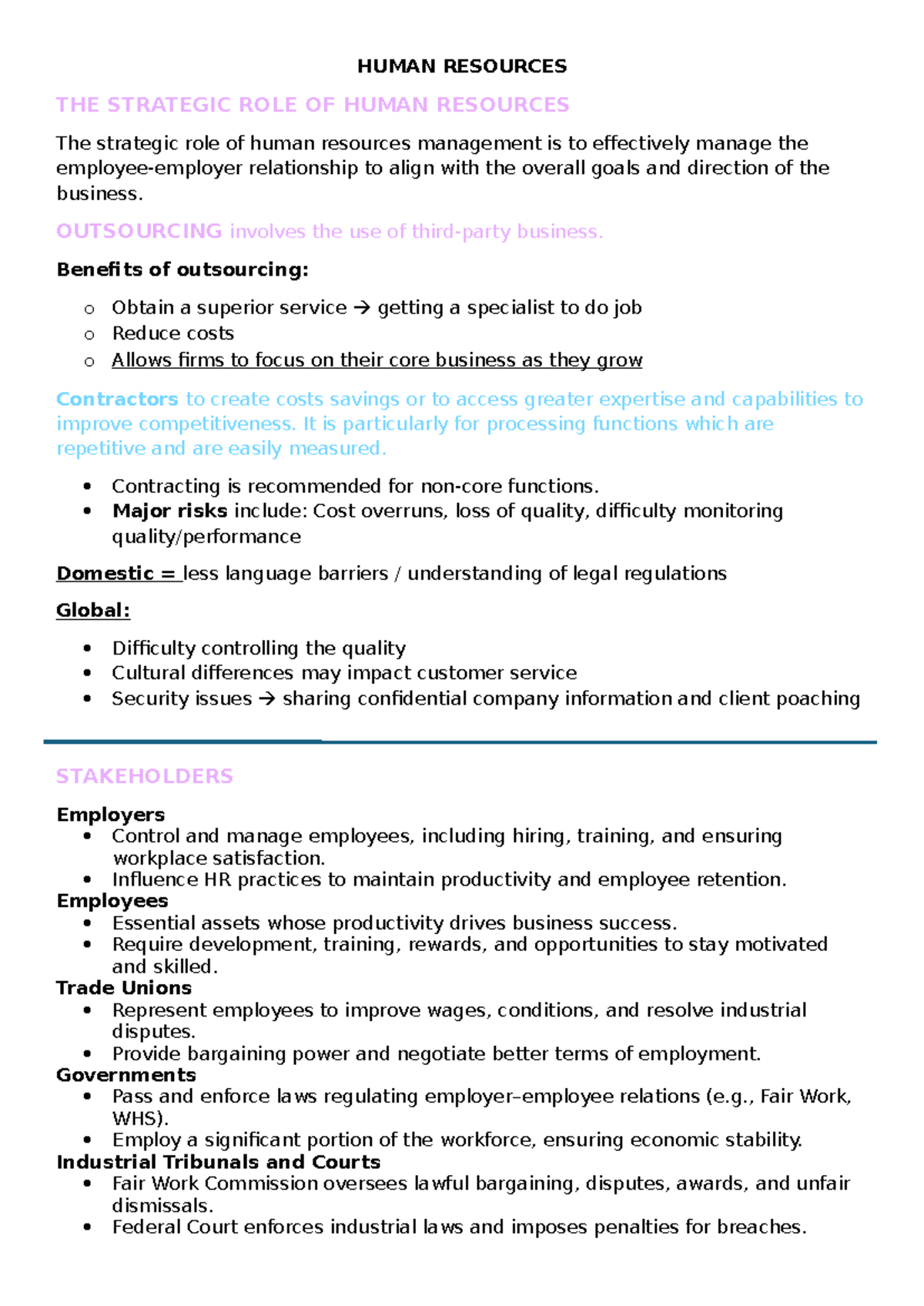 HSC Human Resources - Strategic Management Overview and Key Concepts ...