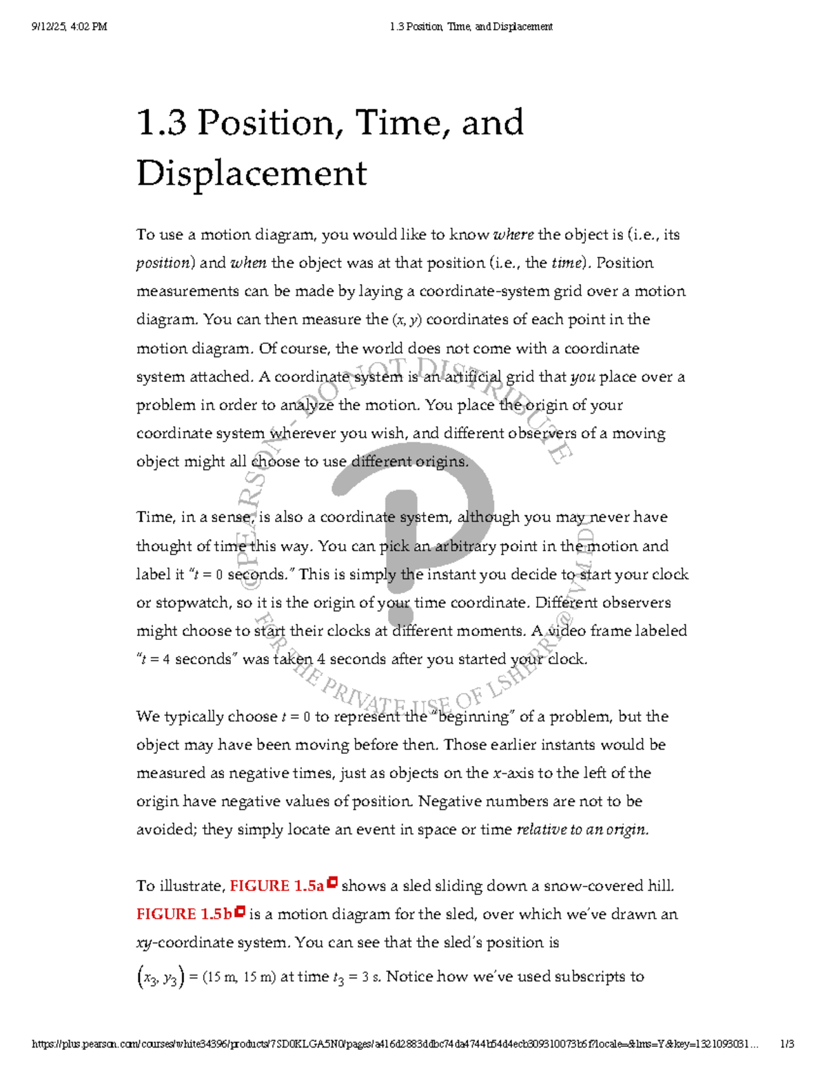 Physics 1.3: Understanding Position, Time, and Displacement Concepts ...