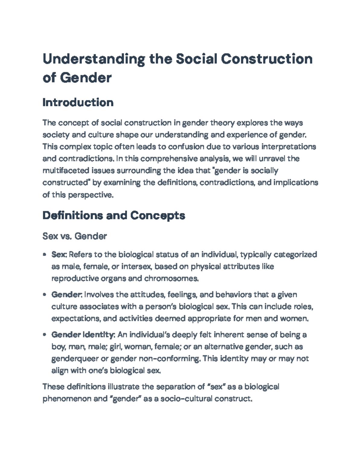 Understanding the Complexities of Gender as a Social Construct ...