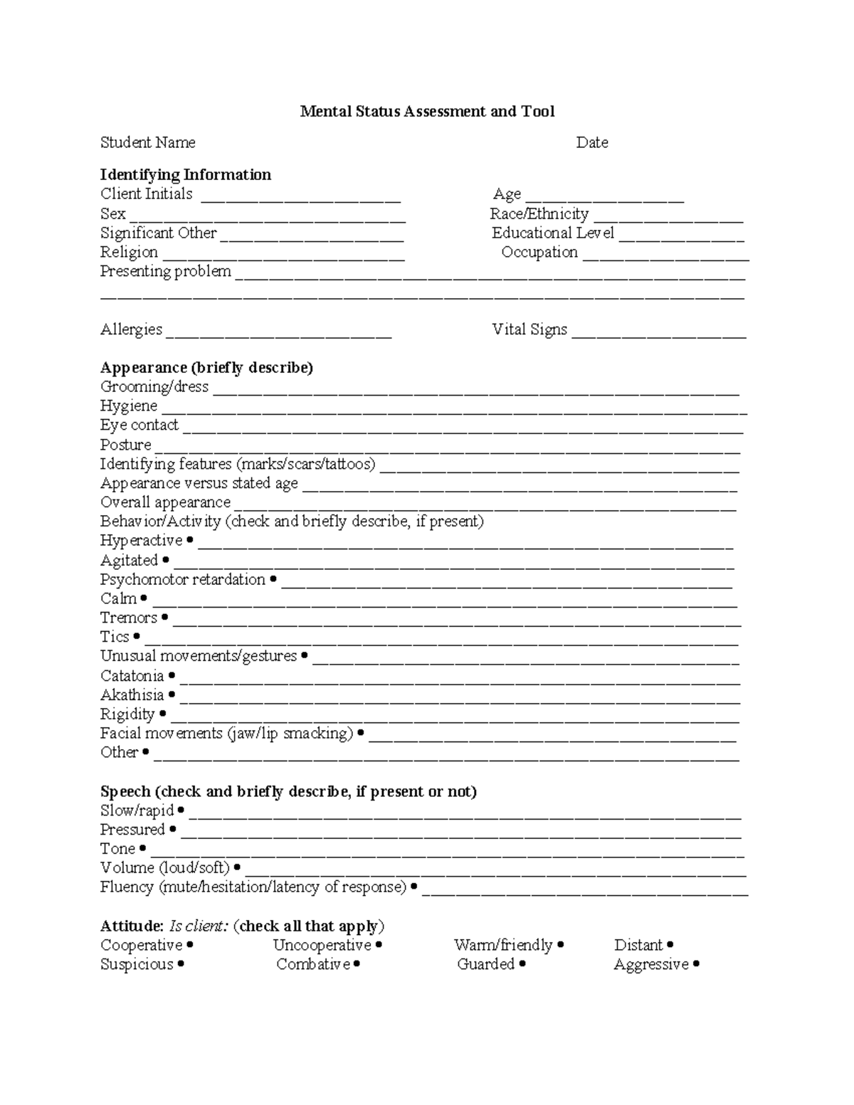 Mental Status Assessment Tool (MSAT) - Revised Spring 2023 - Studocu