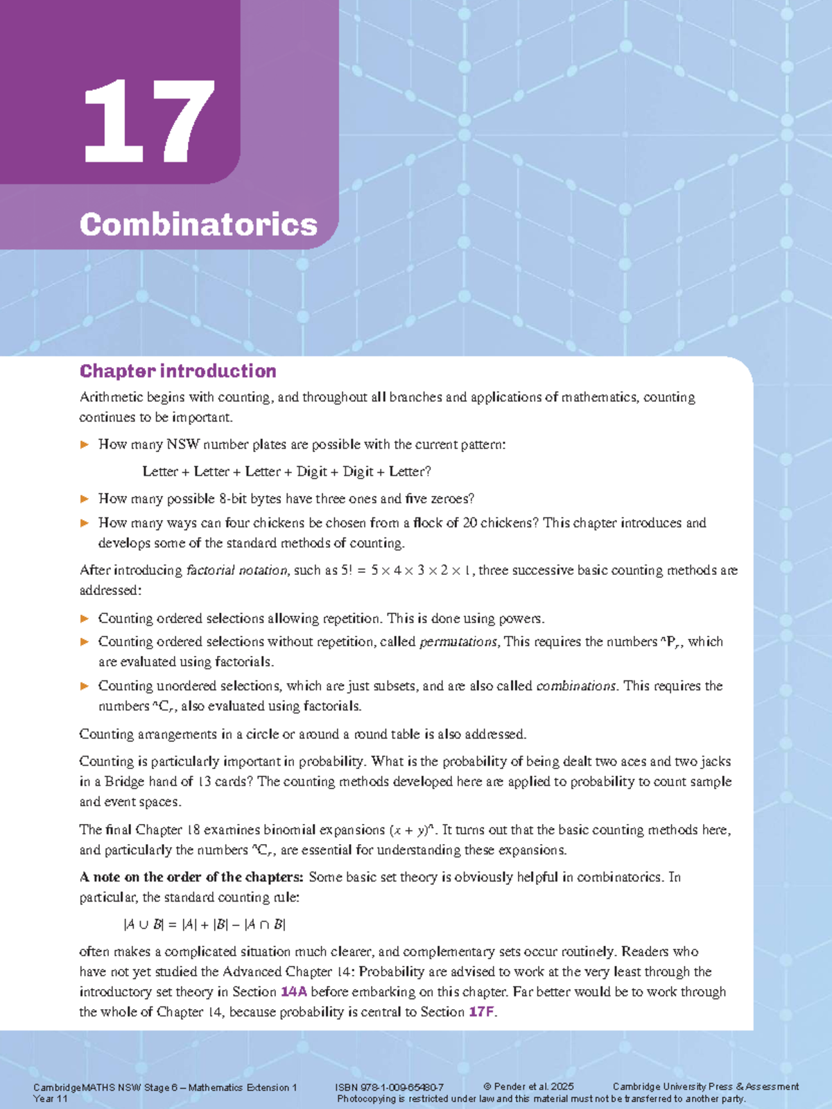 CMS6 Ext1 112ed Chapter 17: Combinatorics Overview and Key Concepts ...