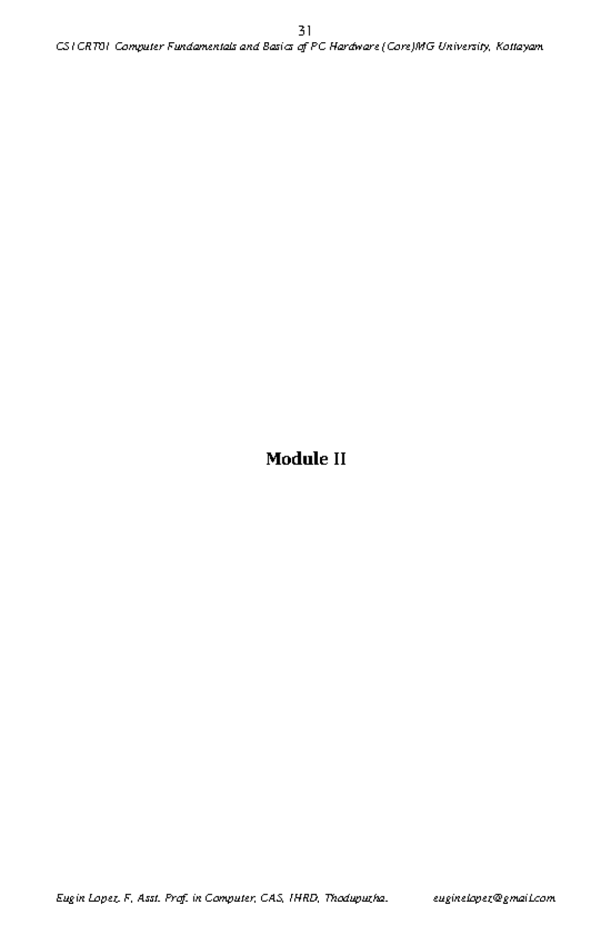Module 2 - Introduction to computer hardware - CS1CRT01 Computer ...