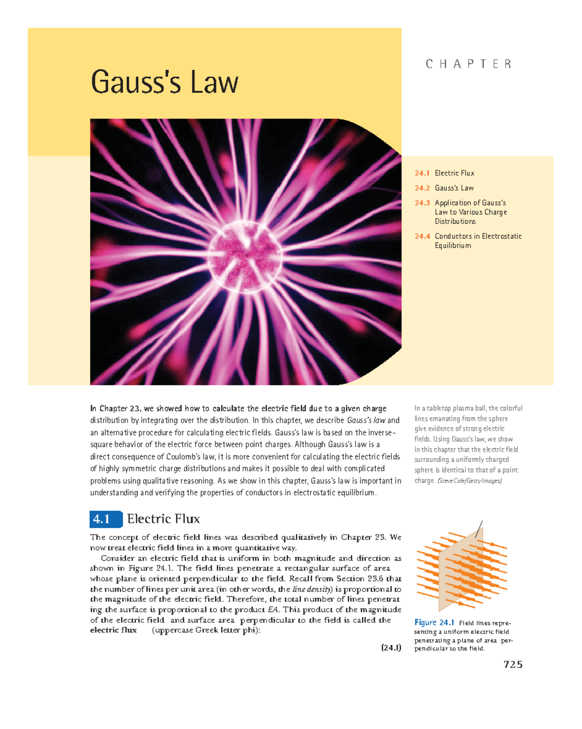 Chapter 24 - Electric Flux and Gauss's Law in Physics 2 - Studocu