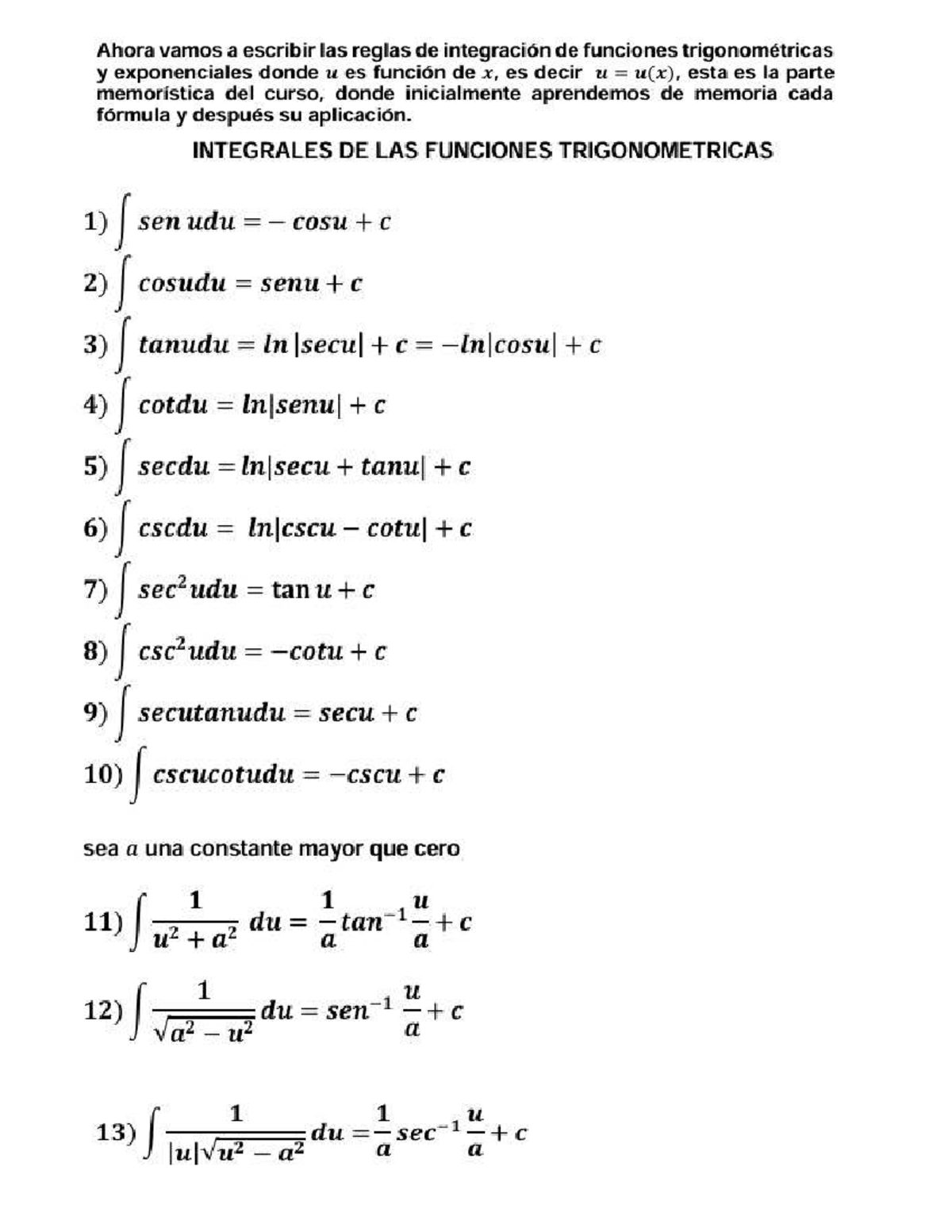 Propiedades de las Sumatorias y la Integral Definida - MAT101 - Studocu