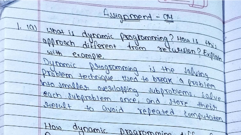 DAA Assignment 04: Dynamic Programming & Backtracking Techniques - Studocu
