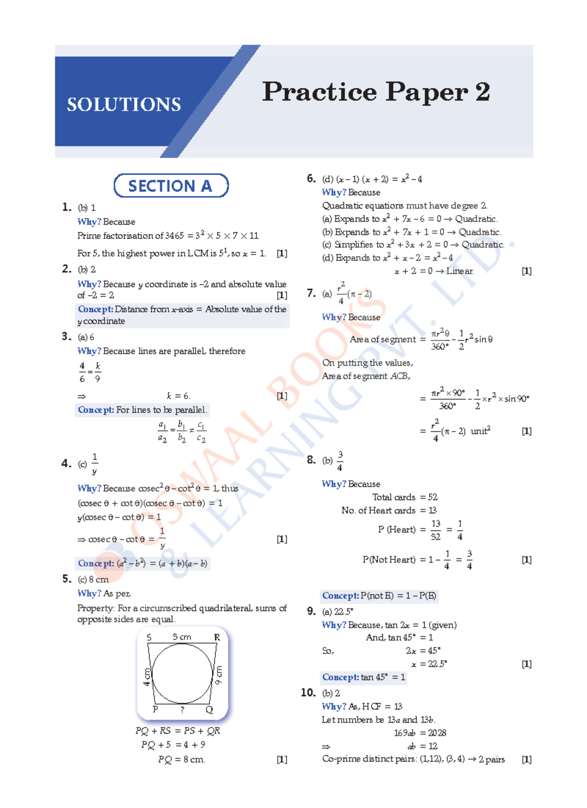 MATHEMATICS STANDARD, Practice Paper 2 SOLUTIONS - Studocu