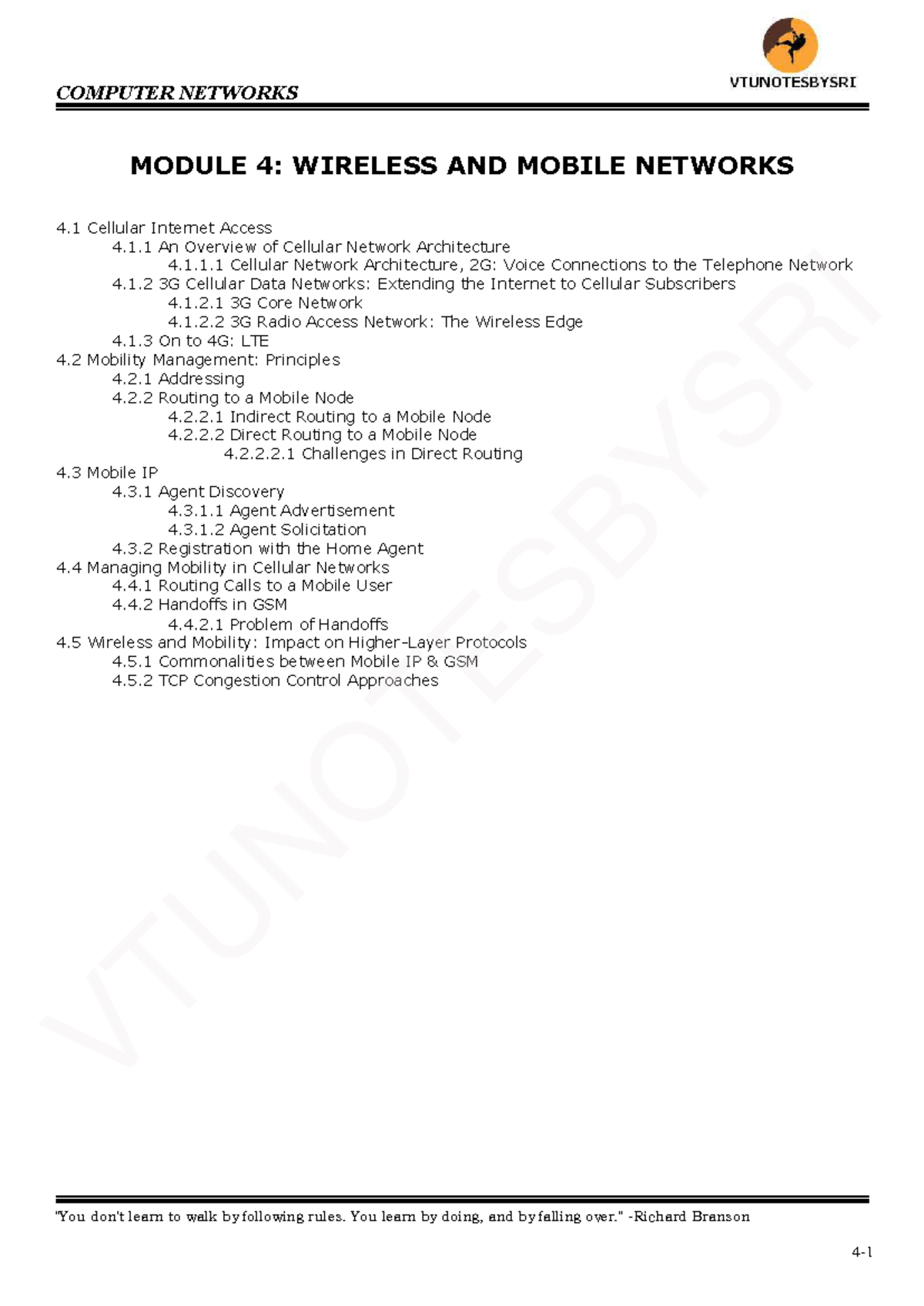 M4 - Computer networks and security - MODULE 4: WIRELESS AND MOBILE ...