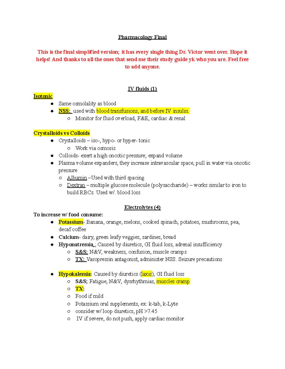 Yuliss PHARM 101 final exam study notes - Studocu