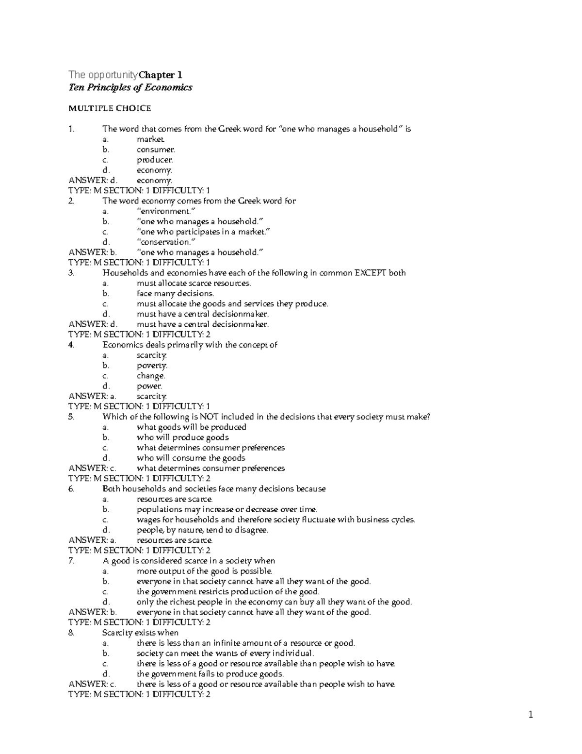 Chapter 1 Quiz: Fundamentals of Microeconomics (ECO 101) - Studocu
