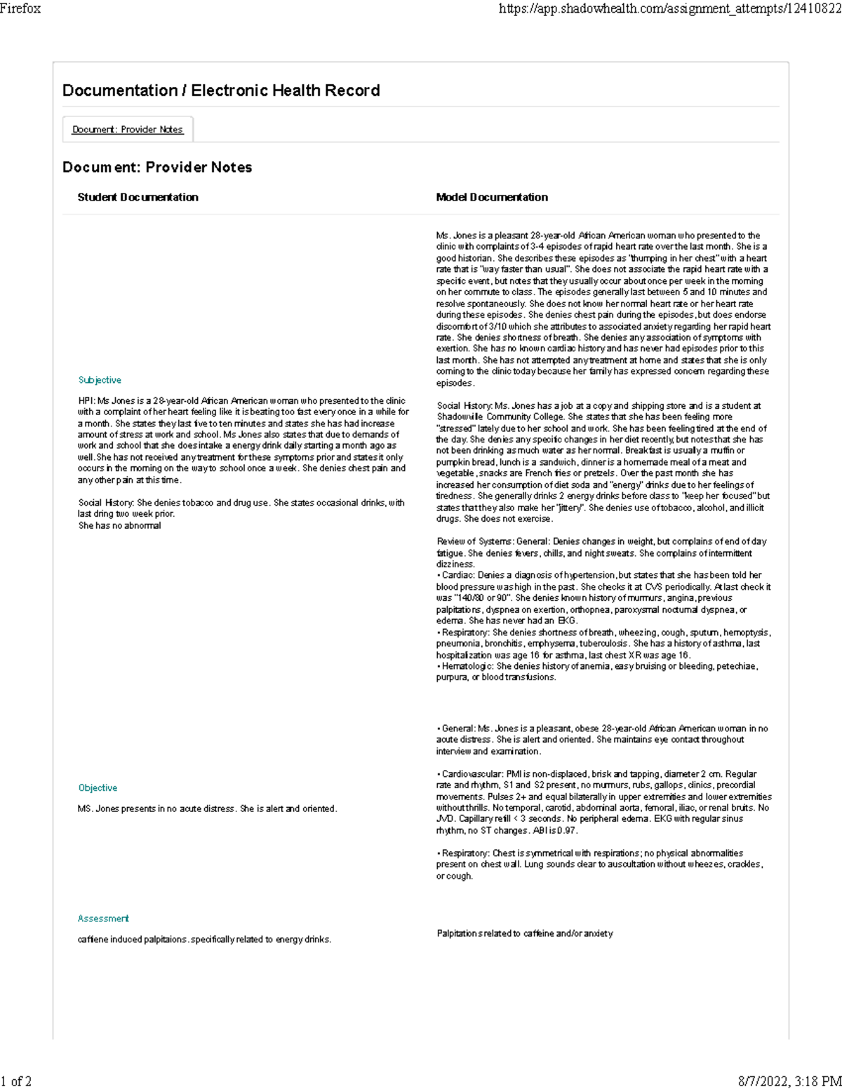 Cardiovascular Documentation Model (CVD 101): Provider Notes ...