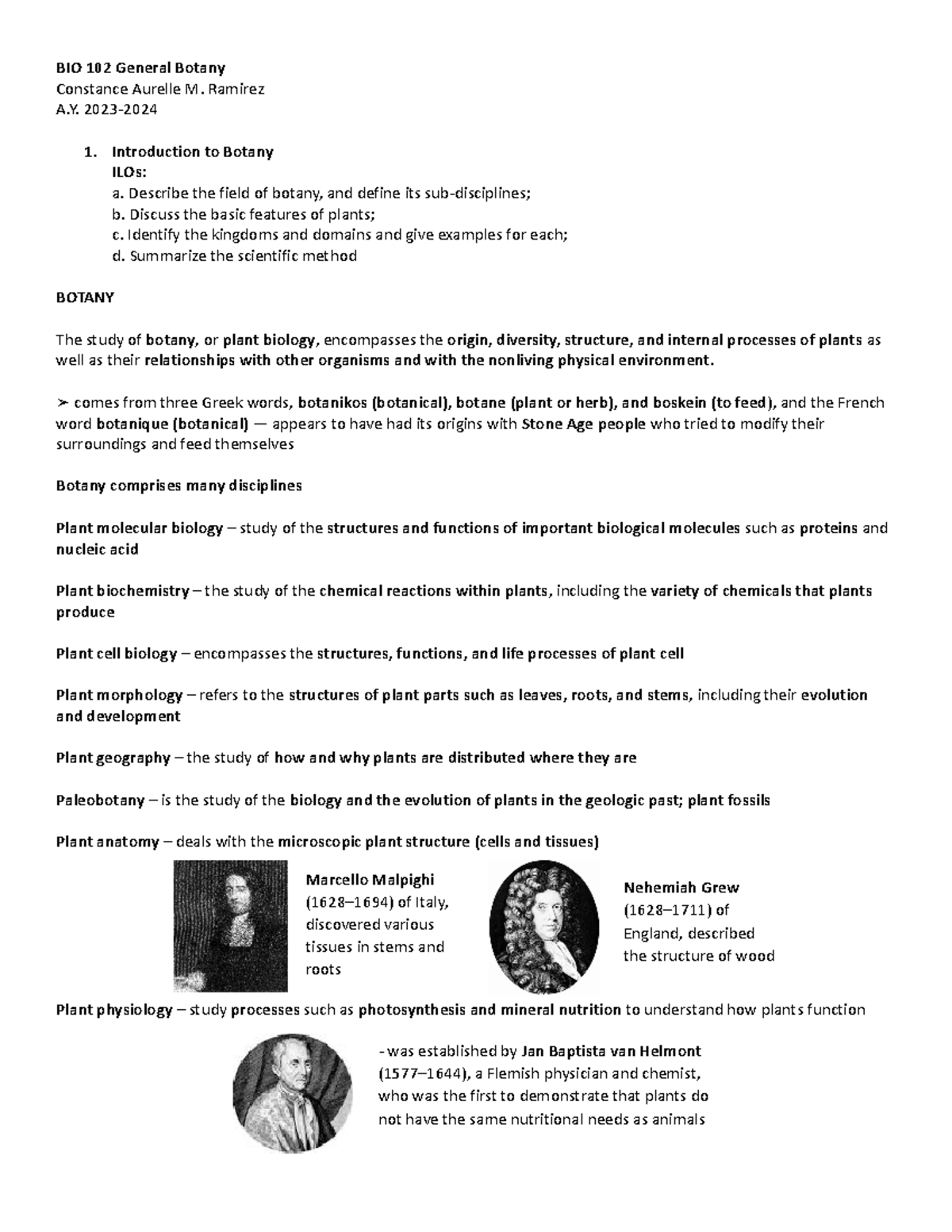 BIO 102 Intro to Botany: Key Concepts and Sub-disciplines Explained ...