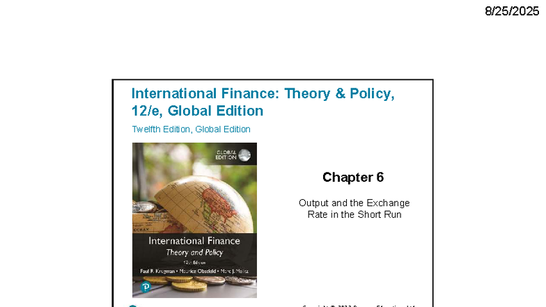 C06 International Finance: Output & Exchange Rate Analysis - Studocu